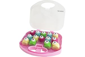 Exerz Perforatore Carta Set 14 Pezzi - Mini Punch per Arte, Fai da Te e Creazione di Coriandoli - Strumenti Creativi - 14 Forme di Taglio Uniche (Rosa)