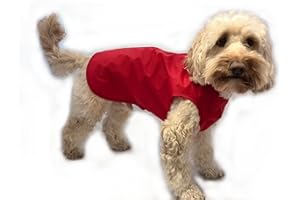 DOGGIE COATS Step In Waterproof Lightweight Unlined Dog Coat Red (14 inch)
