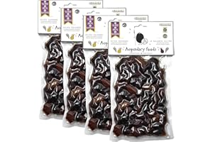 ‎ORIGENES DEVOTED TO OUR HERITAGE 4er-Pack Kalamon-Oliven in Vakuumverpackung, Kalamata-Oliven mit griechischem Oregano und Rotweinessig, frisch versiegelte Kalamata-Oliven mit nativem Öl extra 4X200g