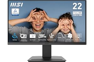 MSI Pro MP223 E2 Monitor Profesional Full HD de 21.45", Resolución 1920 x 1080, 100Hz, Pantalla Agradable a la Vista, inclinación Ajustable, HDMI 1.4b, Display Port 1.2a, Negro