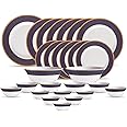 La Opala Diva Sovrana Collection Opal Glass Crockery | for Family of 6 | Dinner Set 27 pcs Regent Blue | Plates & Bowls for Dining | Microwave Safe | 100% Vegetarian | Extra Strong | Light & White