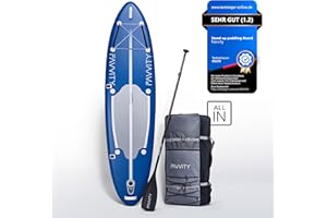 FAVVITY Inflatable Stand Up Paddling Board – Stylish [7-Year Warranty] Ultralight Standup Paddle – SUP Board Set Semi-Carbon 150 kg Allrounder Stand Up – Choose Colour Now