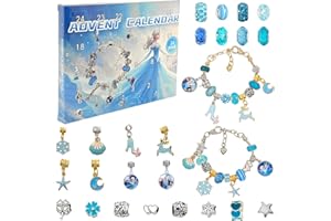 GOACRS DIY Weihnachtsgeschenke für Mädchen, Adventskalender 2023 Kinder, 24 Tage Weihnachten Countdown Calendar mit Frozen Armband,Mini DIY Schmuck Charms