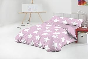 Javier Larrainzar Funda Nórdica Star Rosa, Cama 105 cm, 3 Piezas, One Size