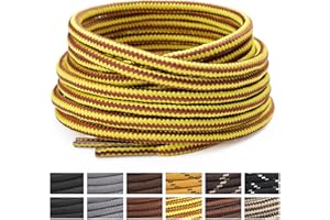 Stepace Lacci per Scarpe Rotondi [2 Paia] Stringhe Scarpe Robuste e Resistenti per Scarpe da Trekking e Scarpe da Scarponi Montagna