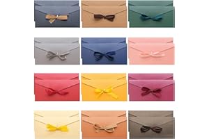 MEIYAXINWIN 24 Stück Briefumschläge Kraftpapier Bunt, 22x10.8 cm Farbige Umschläge mit Band 12 Farben Retro Schöne Umschlag mit Band Vintage Briefumschläge Geschenkumschlag für Weihnachten, Geburtstag, Hochzeit