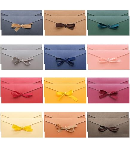 50 Buste Mini In Carta Perlata - Per Inviti, Lettere E Biglietti Fai Da Te (10 Colorini!)