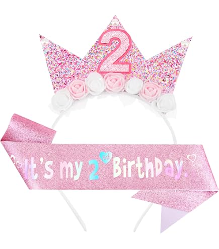 Couronne Anniversaire 16 Ans Avec Bandeau - Diadème Strass Cristal Et Sash - Fête Princesse, Mariage, Cérémonie