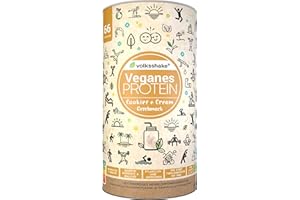VOLKSSHAKE Veganes Protein Cookies & Cream | 1000g | 12 pflanzliche Proteinquellen | Ohne Soja & Gluten | Premiumqualität vom Bodensee | Made in Germany