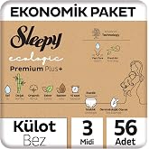 Sleepy Ecologic Ekonomik Paket K&uuml;lot Bez 3 Numara Midi 56 Adet