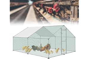 ACXIN Kurnik 3 x 4 x 2 m, wybieg dla kurników, drzwi z zamkiem, ocynkowana, stalowa rama, powlekany PE daszek do klatki dla kur, dla drobiu, małych zwierząt