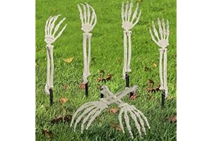 AOFOX Halloween realista esqueleto estaca zombi fantasma brazo estaca separada esqueleto de plástico manos yard signos para Halloween accesorios (3 pares)