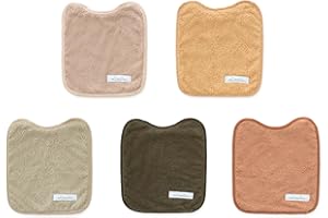 mi bollito – Pack 5 Baberos Bebé Impermeables | Con goma al cuello | Rizo 100% Algodón | Suaves, Absorbentes y Cómodos | Fabricados 100% en España.