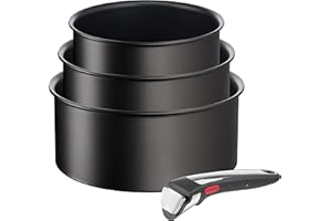 ‎TEFAL TEFAL L3959443 Zestaw rondli INGENIO Unlimited On, rondel 16 cm/18 cm/20 cm + odpinana rączka, układanie w stosy, wskaźnik Thermo Signal, dno Thermo Fusion, do wszystkich kuchenek, aluminium, czarny