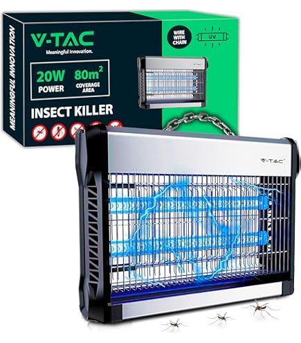 Lampada Anti-zanzara Elettrica 20W UV Con Doppia Griglia - Amico Insetticida Per Interni 50-80 M² - 2