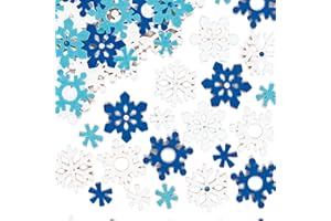 Baker Ross autocollants en feutrine motif flocon de neige (paquet de 78) matériels créatifs pour enfants et adultes EX5442 Coloris Assortis