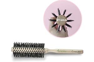 Casalfe Cepillo Madera Redondo Alisador Cerda Jabalí - Alisa Y Crea Onda Cerrada, Diámetro S, Cranberry