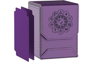 MIXPOET Deck Box kompatibel mit MTG Karten, Sammelkarten Box Kartenbox für 110 TCG Karten, Inklusive 2 Premium Kartentrenner (Violett)