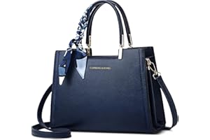 FOLOVEYA Mode Borsa Donna Borsa a Mano Nastro Elegante Borsa a Tracolla Borsetta in Pelle PU Tote Borse a Spalla per Shopping Partito Lavoro Incontri Blu
