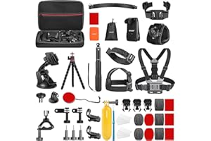 NEEWER Kit de Accesorios de Cámara de Acción 50 en 1 Compatible con GoPro Hero 12 11 10 9 8 MAX 7 6 5 Black GoPro 2018 Session Fusion Silver White Insta360 dji Action 2 AKASO APEMAN Campark SJCAM