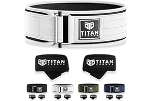 Titan Armour® Self-Locking Weight Lifting Belt | Weight Lifting Straps Included | Gym belt for Crossfit, Powerlifting, Deadlift, Olympic Lifts and Squats | For Men and Women | UK Brand