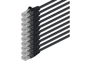 1aTTack.de 83682 10x 3m Black Cavo di rete Cat6 Cat 6 Ethernet LAN 1000 Mbit/s RJ45