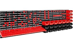 DEUBA MONZANA® 97 Piece Garage Wall Racks with Storage Boxes & Wall Panels for Workshop, Craft Organiser, Pegboard Tool Rack Stackable Small Parts Bins Plastic Storage Box Tools Organiser