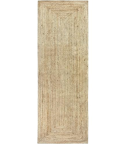Alfombra redonda de yute y natural con borde blanco D150 cm Anaïs