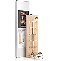 Axtschlag PREMIUM Flammlachsbrett Kirschholz extrastark, 10-fach verstellbare Patenthalterung aus Edelstahl für…