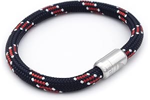 Wind Passion - Bracciale magnetico Paracord per uomo e donna - Corda nautica fatta a mano - Cordino Surfera estiva - Regalo di Natale