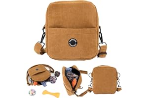 COOWONE Hundeleckerli-Tasche Hundespaziergangstasche für Leckerlis, Knabbereien, Spielzeug, Weiche Cord Hundetrainingstasche mit integriertem Kotbeutelspender