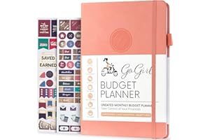 GoGirl Budget Planner – Monthly Financial Planner Organizer Budget Book. Expense Tracker Notebook Journal to Control Your Money. Undated – Start Any Time, A5 Size, Lasts 1 Year – Peach Pink