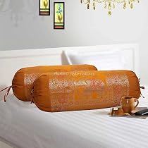 Housses Traversin Cylindriques Traditionnelles - Lot De 2 - Design éléphant Floral - 76x38cm