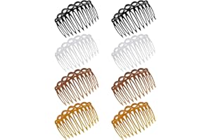 WLLHYF 8 szt. francuskich grzebieni do włosów, grzebienie do włosów dla kobiet, 4 kolory, dekoracyjne, francuskie twist, akcesoria do stylizacji włosów, grzebień, spinki do włosów na ślub, randkę