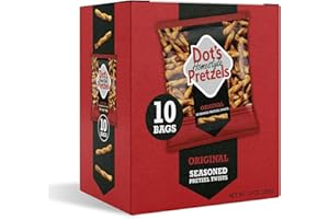 DOT'S HOMESTYLE PRETZELS Dot's Pretzels Original Seasoned Bretzel Twists, collations saines pour enfants, sac d'épicerie de 28,3 g (lot de 10)