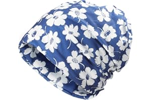 ZLYC Women Summer Thin Beanie Hat Floral Lightweight Slouchy Hat