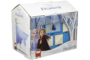 Multiprint Casita 7 Sellos para Niños Disney Frozen 2, 100% Made in Italy, Set Sellos Niños Persolanizados, en Madera y Caucho Natural, Tinta Lavable no Tóxica, Idea de Regalo, Art.09981