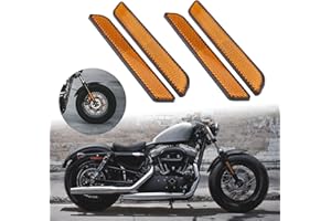 IUVWISN Riflettore laterale per moto, 2 paia, riflettore per forcella anteriore, adesivo riflettente per cursori della parte inferiore delle gambe Dyna Softail Sportster FXD, 4 pezzi