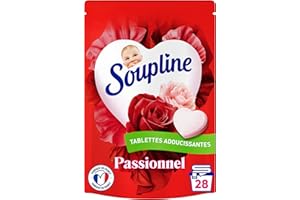 SOUPLINE - Tablettes Adoucissantes Coeurs - Bouquet de Roses Passionnel - 28 Pièces