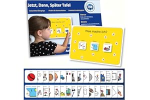 AUTISM SUPPLIES AND DEVELOPMENTS Jetzt, Dann, Spätertafel Kinder - Autismus/ADHS Hilfsmittel – Tagesplaner Kinder Routine mit 32 Karten – Hochwertige Langlebige Visueller Zeitplan