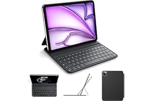 ‎HOU HOU Folio Tastatur für iPad Pro 11 (2018-2022), Air 11 Zoll (M3/M2, 2025/2024), Air 5/4 Generation, Slim Hautgefühl - Hülle, Einstellbarer Winkel, QWERTZ, Schwarz
