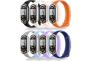 Monuary 3-10 Pack Replacement Band Compatible with Xiaomi Smart Band 10/9/8, Soft Sport Strap, Breathable, with Metal Joints, Quick Release