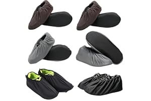 HJYDGJ 12 Stück schuhüberzieher Rutschfeste Schuhüberzüge, schuh überzieher schuhüberzieher wasserdicht, überziehschuhe schuhüberzieher mehrweg - Jeweils zwei Paar Braun/Schwarz/Dunkelgrau