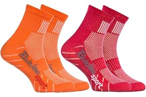 Rainbow Socks - Niño Niña Calcetines Deporte Colores Algodón - 2 Pare