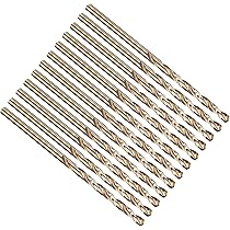 PATIKIL 1/2" Drill Bit 12.7mm, Jobber Straight Shank M2 High-Speed Steel 135° Gold Finish For Stainless Steel Hard Metal - 5 Pack