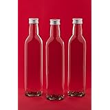 casavetro 24 leere Glas-flaschen 250ml MAR Saftflasche Likör Schnaps Essig Öl Flaschen Wasser aus Glas zum selbst befüllen