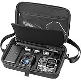 AMAZEAR Carrying Case for dji Accessories Osmo Action 6 | Compact Carrying Bag with Wrist Strap and Carabiner for Ultra Moon,