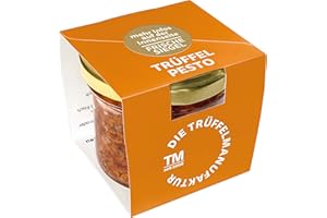 Die Trüffelmanufaktur - Trüffel Salsa Tartufata mit 15 % echtem schwarzem Trüffel, ideal als Sauce, Dip und Pesto, Feinkost Pilz-Trüffelpaste im 90 g Glas