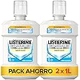 Listerine Advanced White Sabor Suave (2 x 1 L), enjuague bucal pack ahorro 0% alcohol, enjuague bucal sin alcohol, colutorio 