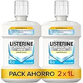 Listerine Advanced White Sabor Suave (2 x 1 L), enjuague bucal pack ahorro 0% alcohol, enjuague bucal sin alcohol, colutorio 